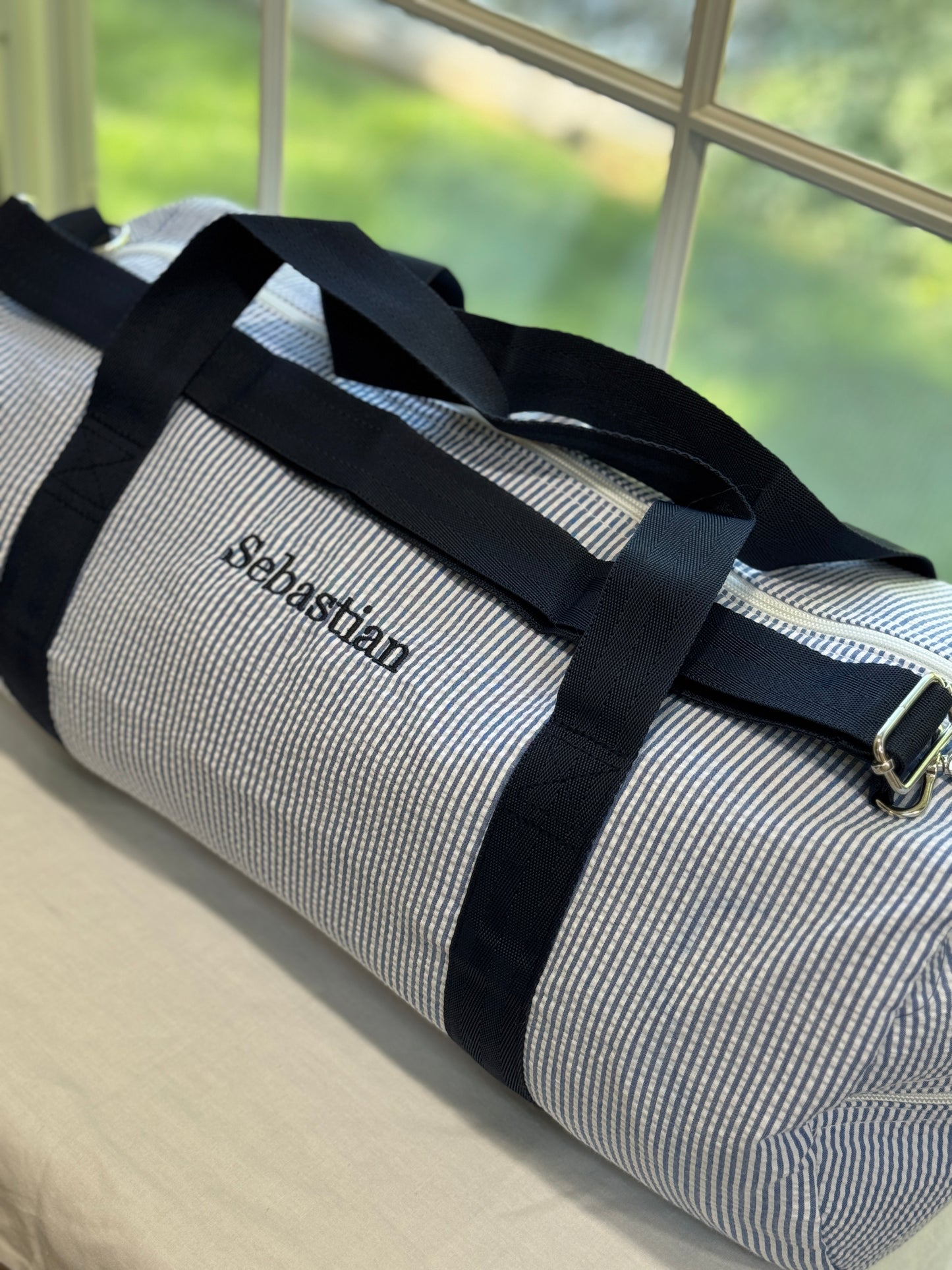 Seersucker Weekender Duffel