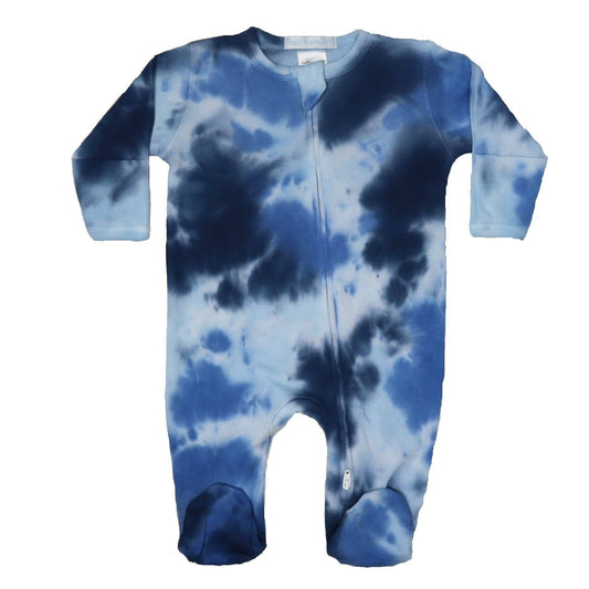 Baby Steps Tie Dye Zipper Footie - Boys