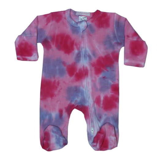 Baby Steps Tie Dye Zipper Footie - Girls